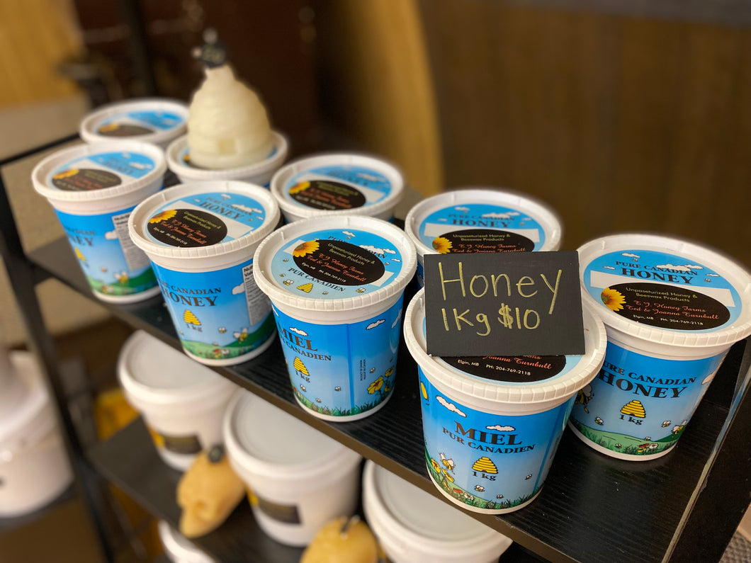 1kg Raw Unpasteurized Honey Prairiesunbeeswax.com